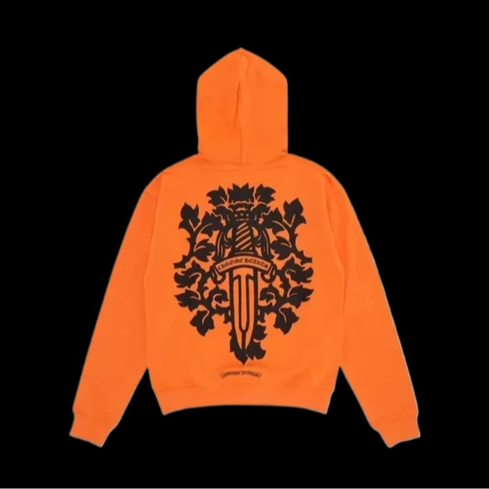 Orange Graphic Hooded Sweatshirt - Chrome Hearts R3Plic